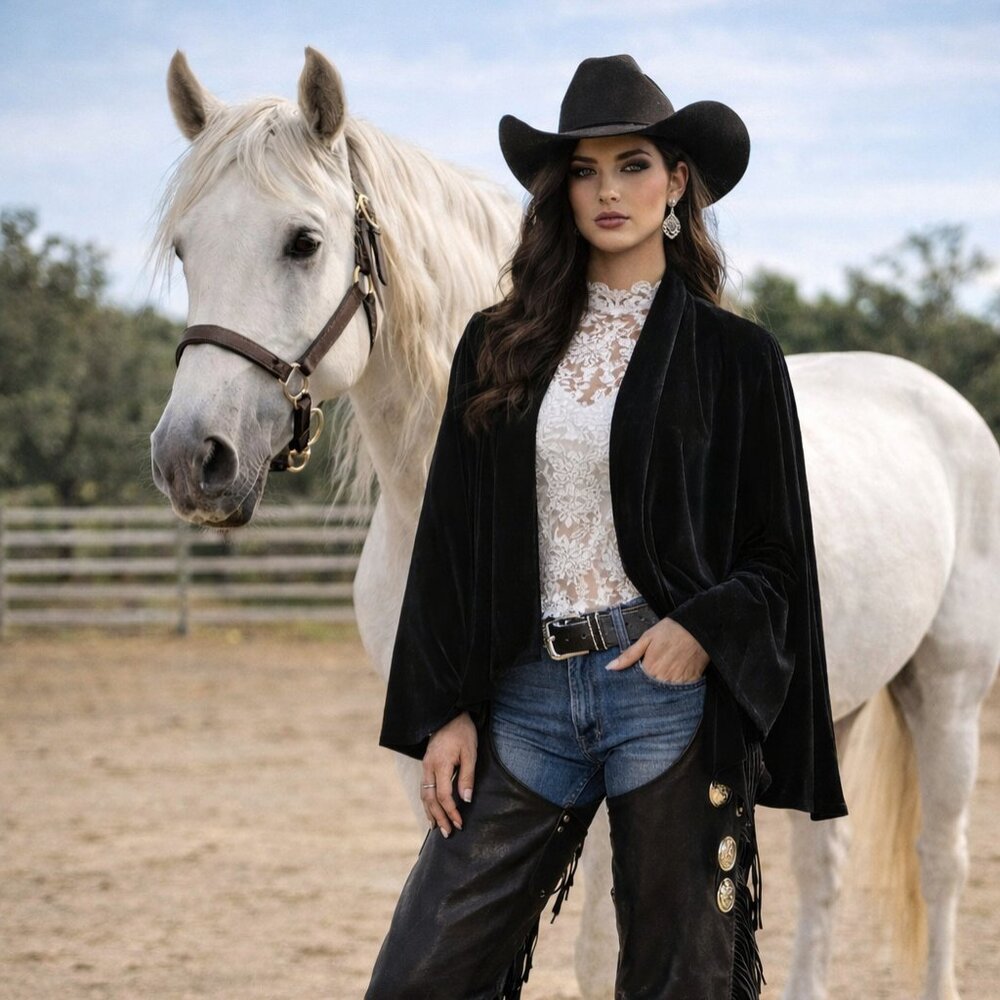 Show stopper velvet cape with arms Size Small to Med